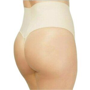 Maidenform Curvy Cooling Shaping Thong Firm Control Beige Plus Size 2X NEW